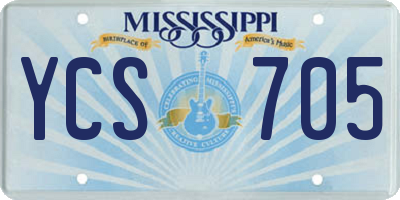 MS license plate YCS705
