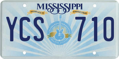 MS license plate YCS710
