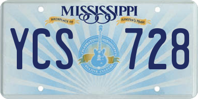 MS license plate YCS728
