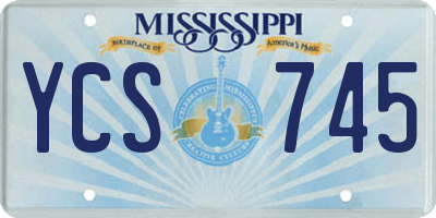MS license plate YCS745
