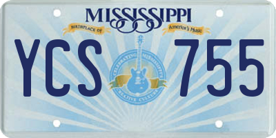 MS license plate YCS755