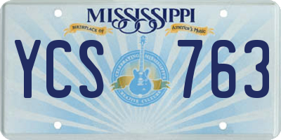 MS license plate YCS763