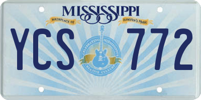 MS license plate YCS772
