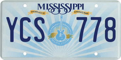 MS license plate YCS778