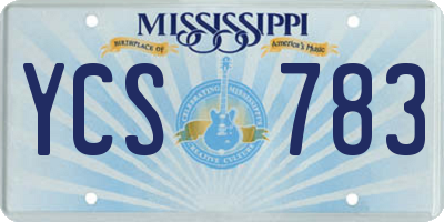 MS license plate YCS783