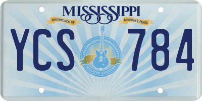 MS license plate YCS784