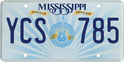 MS license plate YCS785