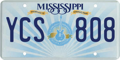 MS license plate YCS808