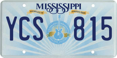 MS license plate YCS815