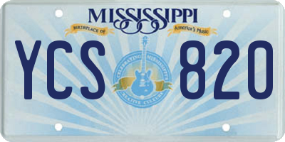 MS license plate YCS820
