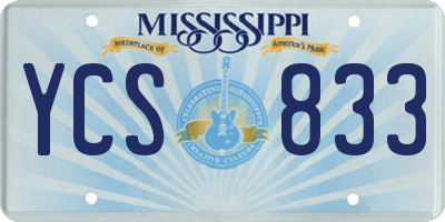 MS license plate YCS833