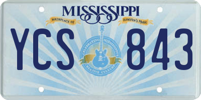 MS license plate YCS843