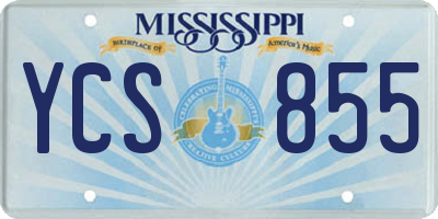 MS license plate YCS855