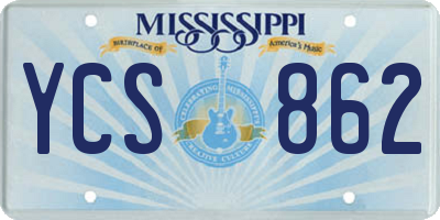 MS license plate YCS862