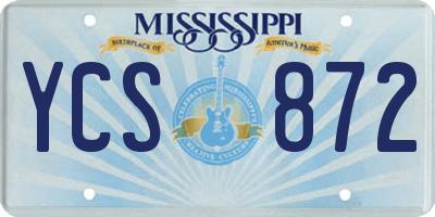MS license plate YCS872