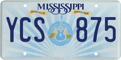 MS license plate YCS875