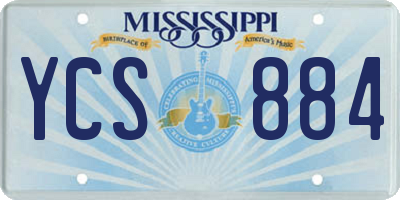 MS license plate YCS884