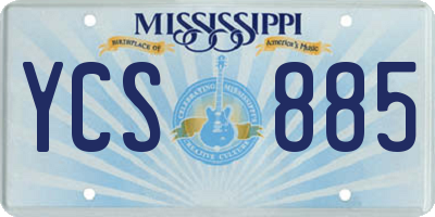MS license plate YCS885