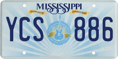MS license plate YCS886