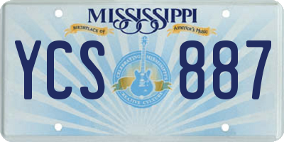 MS license plate YCS887