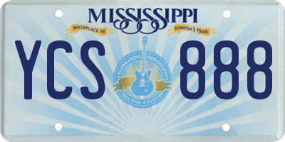 MS license plate YCS888