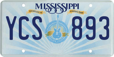 MS license plate YCS893
