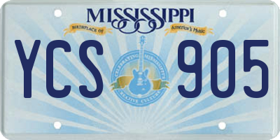 MS license plate YCS905