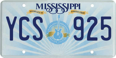 MS license plate YCS925