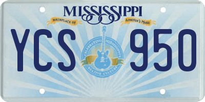 MS license plate YCS950