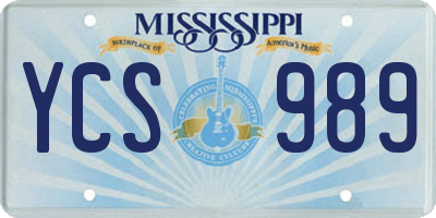 MS license plate YCS989
