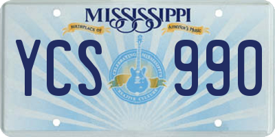 MS license plate YCS990