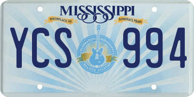 MS license plate YCS994