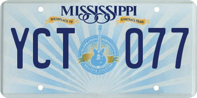 MS license plate YCT077