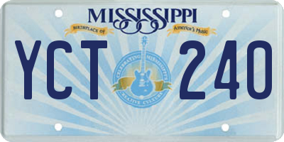 MS license plate YCT240