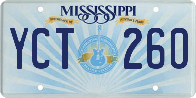 MS license plate YCT260