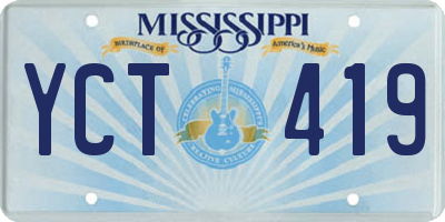 MS license plate YCT419