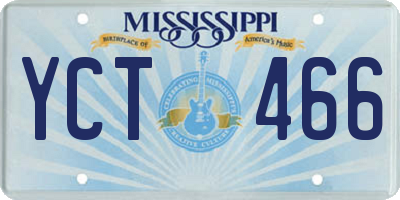 MS license plate YCT466