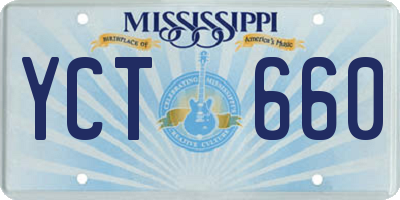 MS license plate YCT660