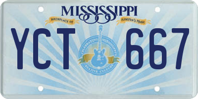 MS license plate YCT667