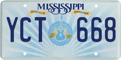 MS license plate YCT668