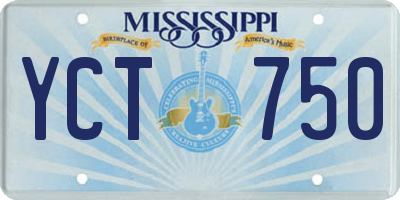 MS license plate YCT750