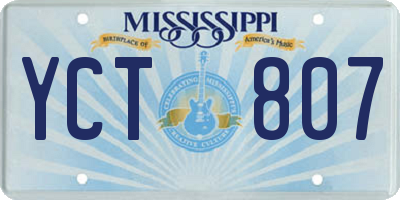 MS license plate YCT807