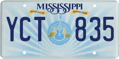MS license plate YCT835