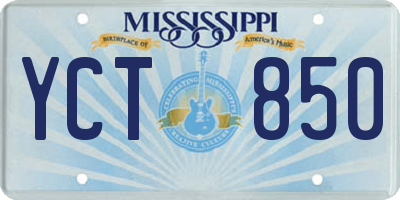 MS license plate YCT850