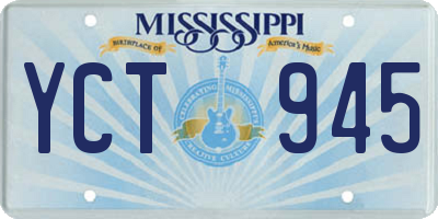 MS license plate YCT945