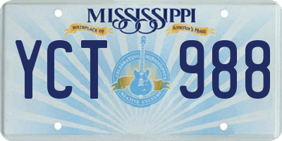 MS license plate YCT988