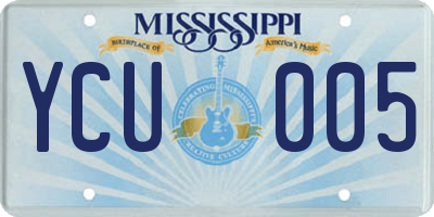 MS license plate YCU005