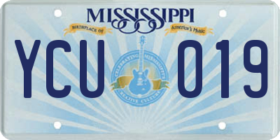 MS license plate YCU019