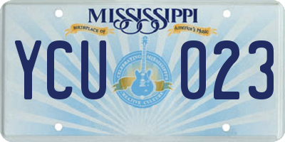 MS license plate YCU023