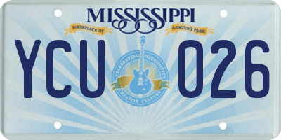 MS license plate YCU026